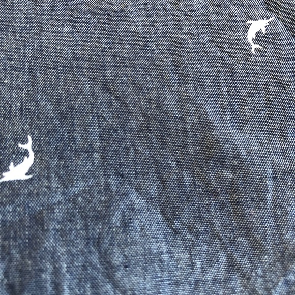 5/$20 EUC Denim and Flower Mens button up shirt sz XL Slim Fit - Picture 2 of 3